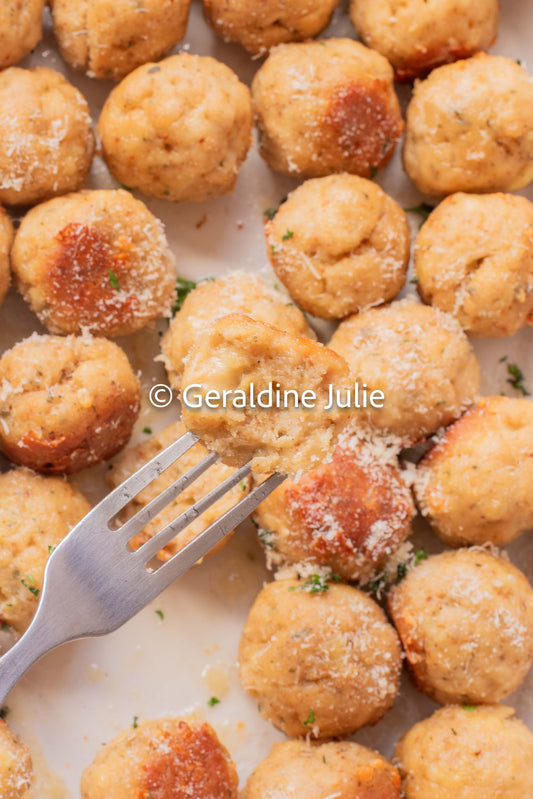 Exclusive Cheese Chicken Meatballs Baked