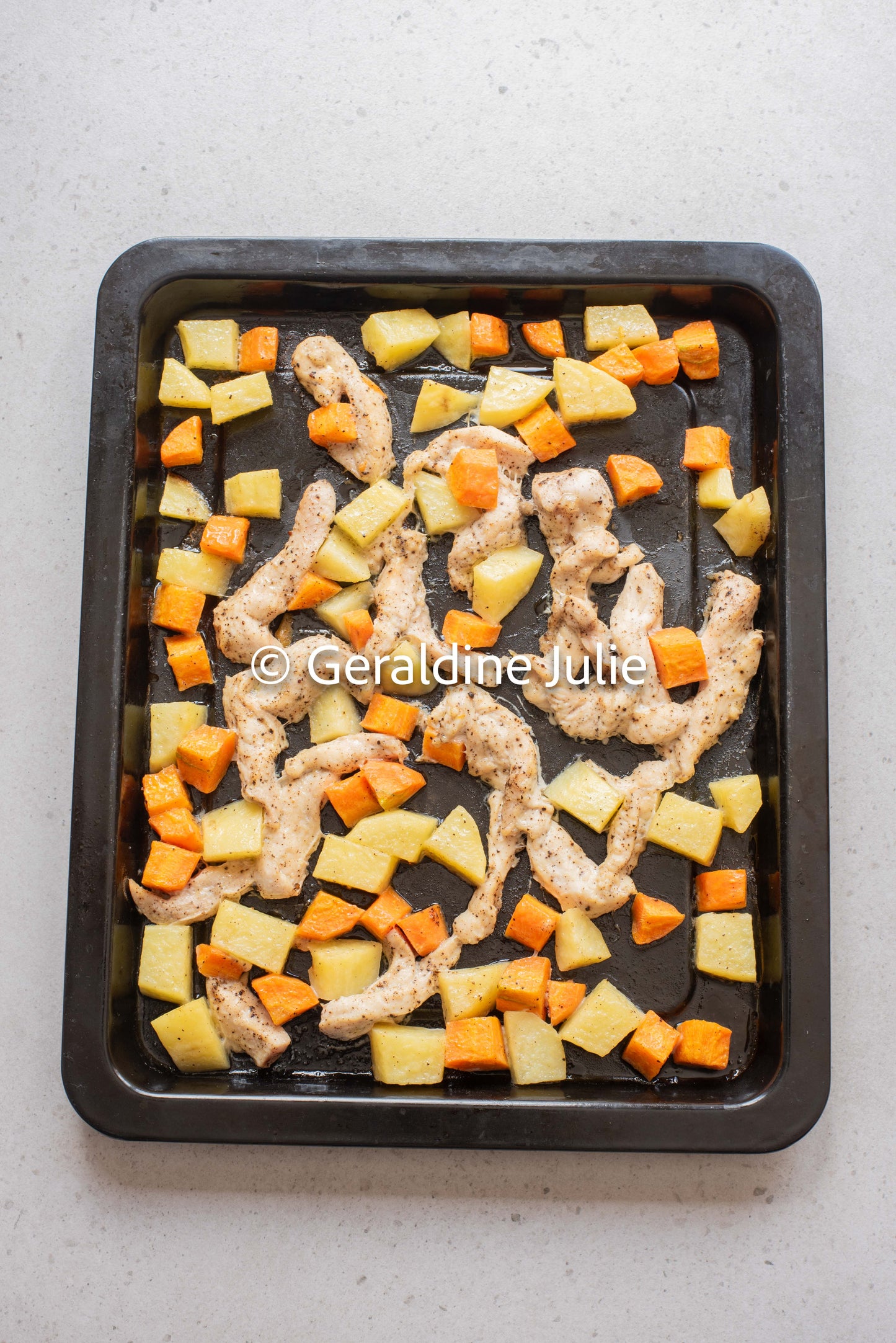 Exclusive Sheet Pan Honey Mustard Chicken with Potato and Carrot