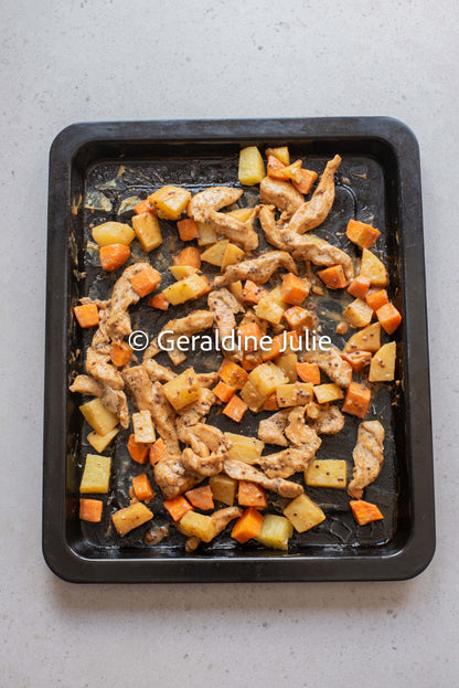 Exclusive Sheet Pan Honey Mustard Chicken with Potato and Carrot