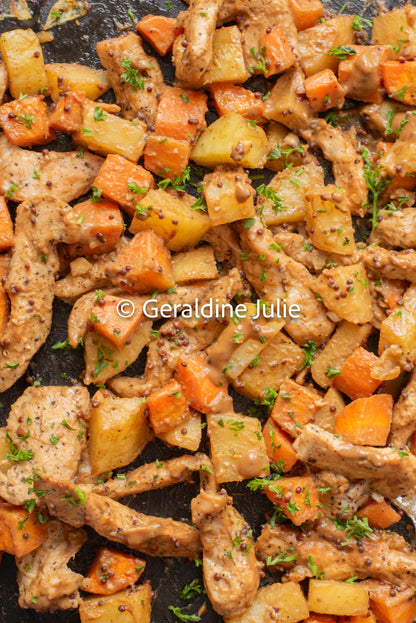 Exclusive Sheet Pan Honey Mustard Chicken with Potato and Carrot