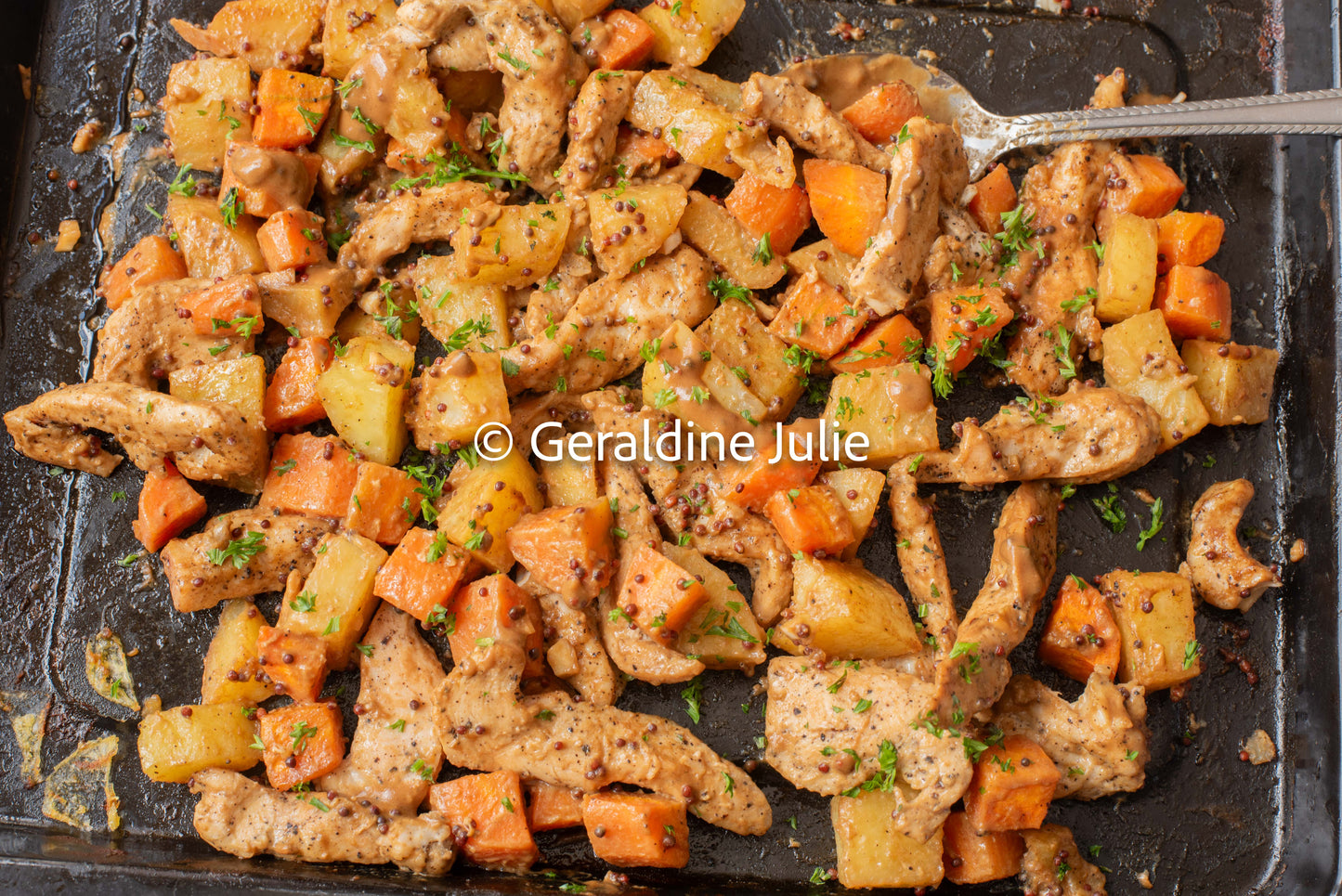 Exclusive Sheet Pan Honey Mustard Chicken with Potato and Carrot