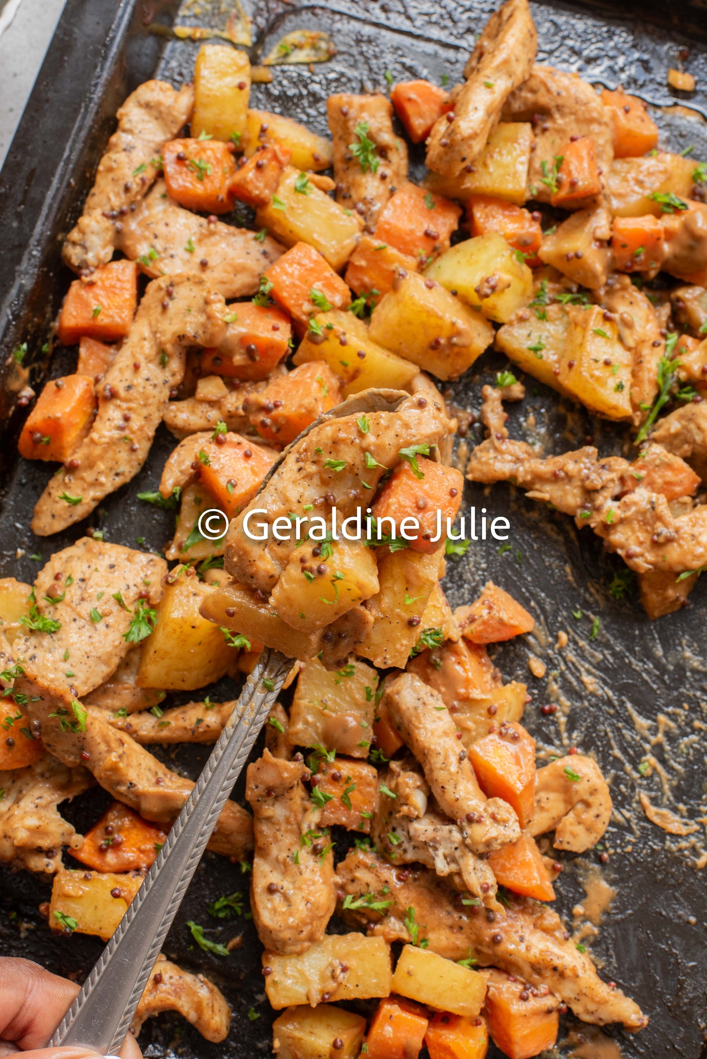 Exclusive Sheet Pan Honey Mustard Chicken with Potato and Carrot