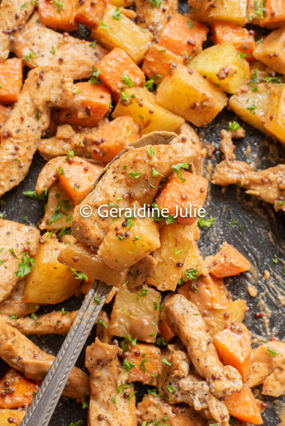 Exclusive Sheet Pan Honey Mustard Chicken with Potato and Carrot