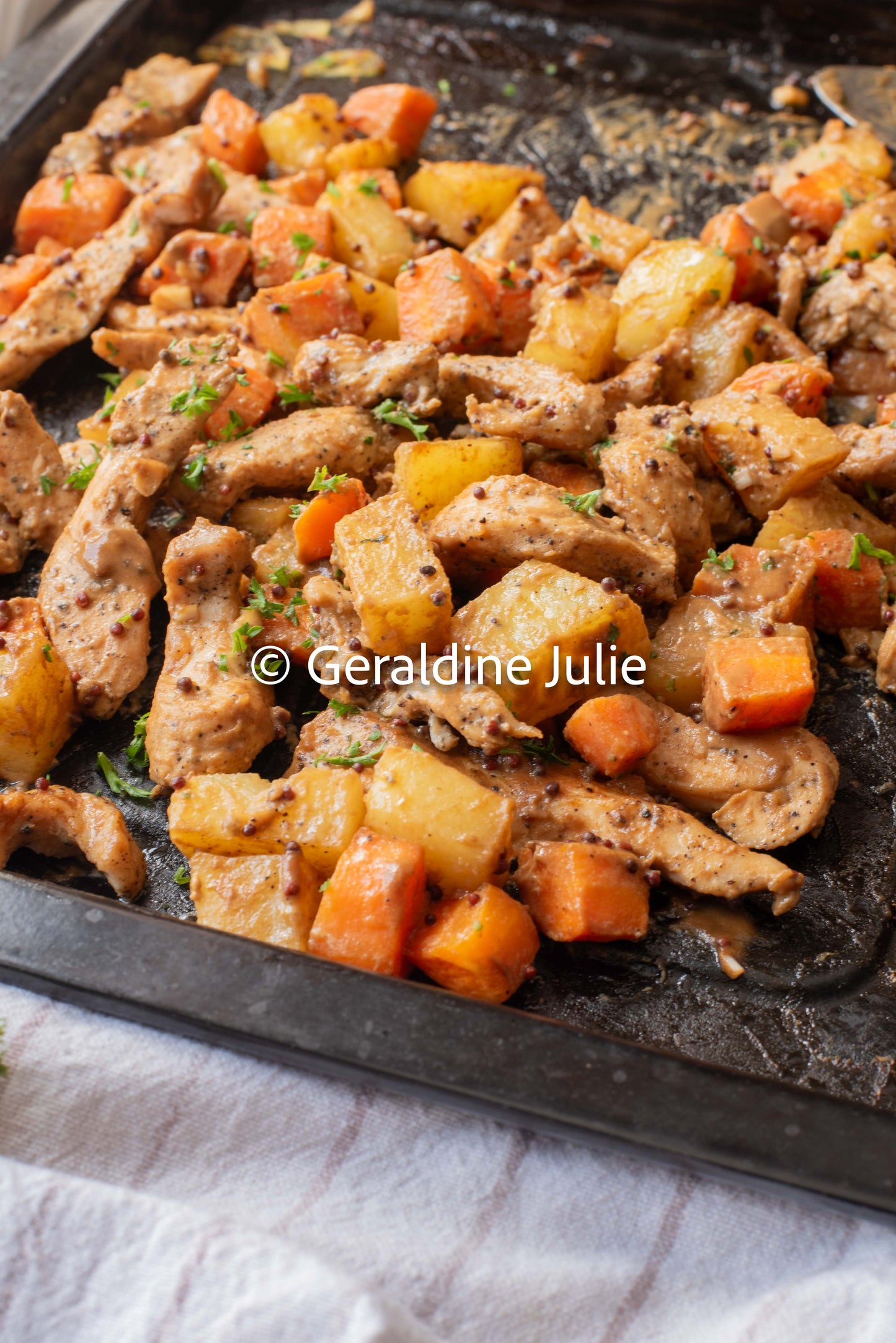 Exclusive Sheet Pan Honey Mustard Chicken with Potato and Carrot