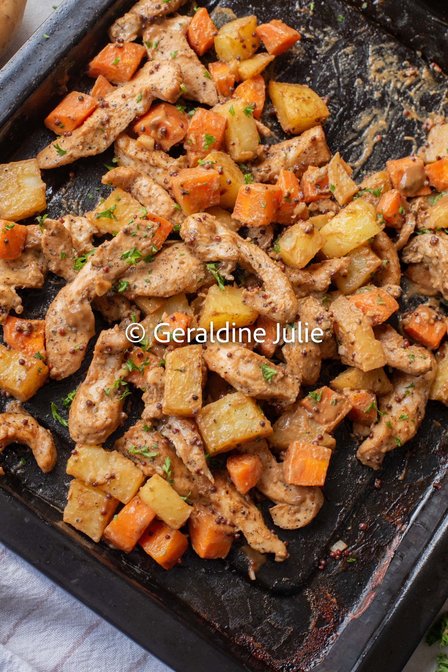 Exclusive Sheet Pan Honey Mustard Chicken with Potato and Carrot