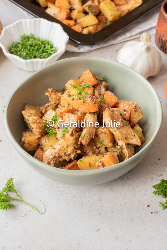 Exclusive Sheet Pan Honey Mustard Chicken with Potato and Carrot
