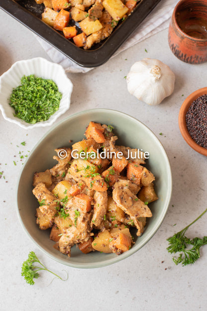 Exclusive Sheet Pan Honey Mustard Chicken with Potato and Carrot